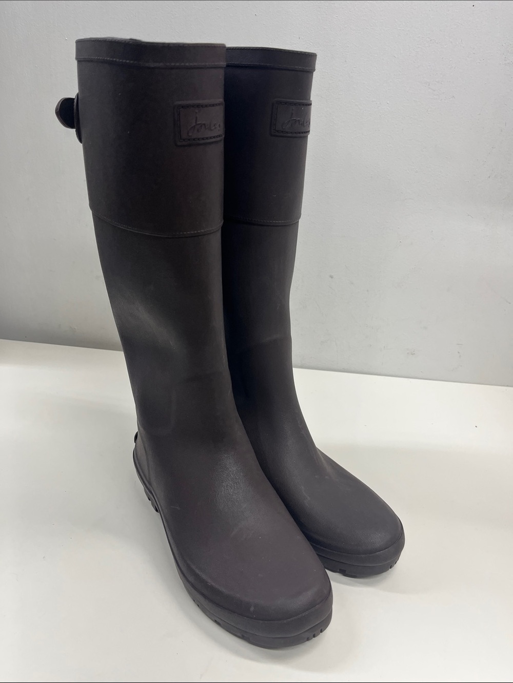New Joules Brockington Dark Brown Rainboots Size 6